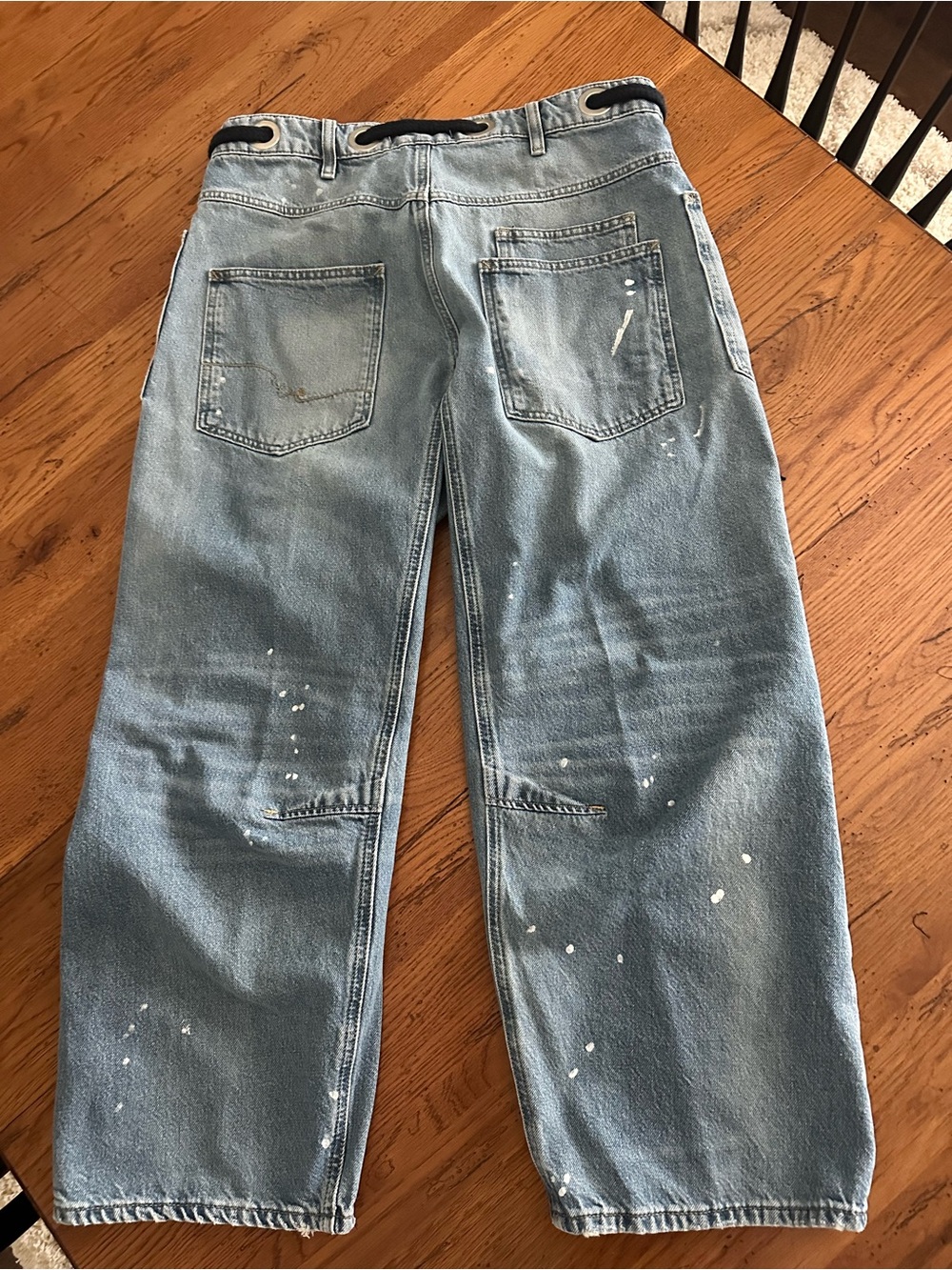 Free People We The Free Moxie Liw Slung Pull On Barrel Jeans in Timeless Blue 29 - Picture 3 of 8